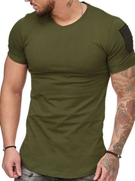 Lallc - Mens Slim Fit Short Sleeve T-Shirt Muscle Casual Blouse Top Summer Shirts - Walmart.com ...