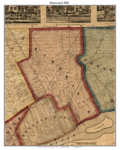 Hamtramck 1860 Old Town Map With Homeowner Names Michigan - Etsy