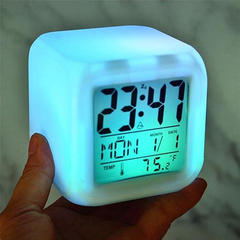 White ABS 2519 Digital Led Color Changing Clock, Battery Operated, Size/Dimension: 10 X 8 X 8 ...