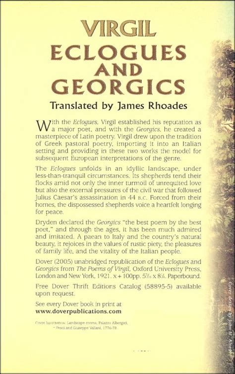 Virgil Eclogues and Georgics | Dover Publications | 9780486445595