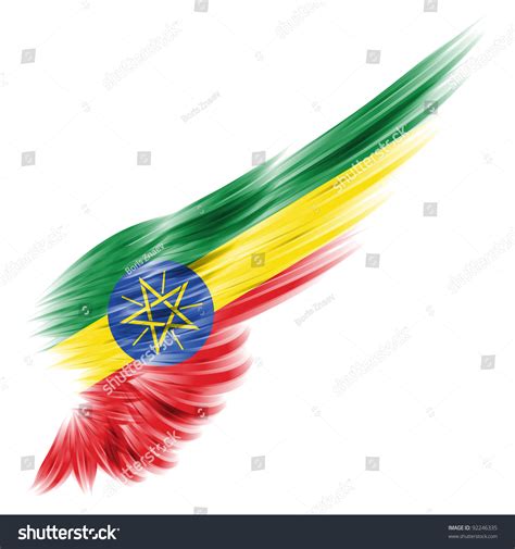 Ethiopian Flag On Abstract Wing White Stock Illustration 92246335 ...