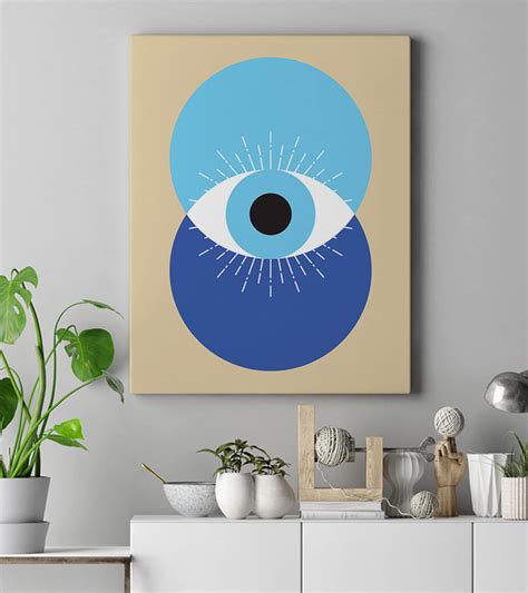 Evil Eye Wall Art Print Greek Evil Eye Mid Century Modern | Etsy