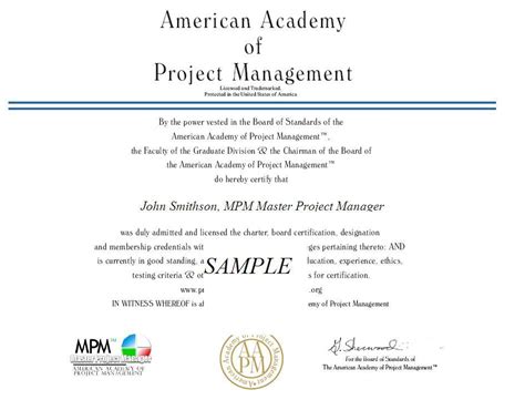 Certified Project Manager Accredited Institute Project Management Certifications AAPM ® American ...