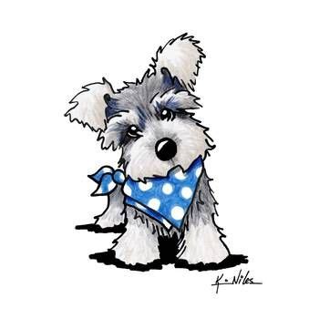 "Schnauzer In Dots" by Kim Niles | Schnauzer art, Schnauzer drawing ...