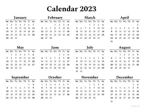 Calendar For 2023 Pdf - Get Calendar 2023 Update