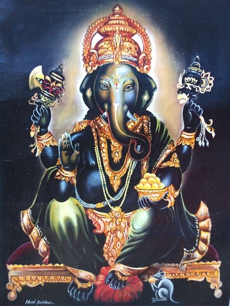 My Art Work... "Lord Vinayaka" Oil Painting on Canvas. | Ganesha art, Shri ganesh images ...