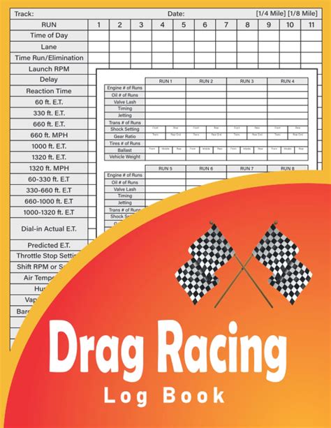 Drag Racing Log Book: Race Score Record Book Drag Racing Information Tracker / Drag Racing ...