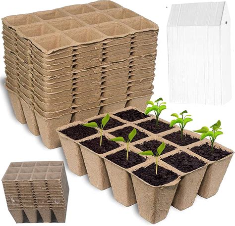 Amazon.com: Seed Starter Peat Pots,15 PCS (180 Cells) Premium Seed ...