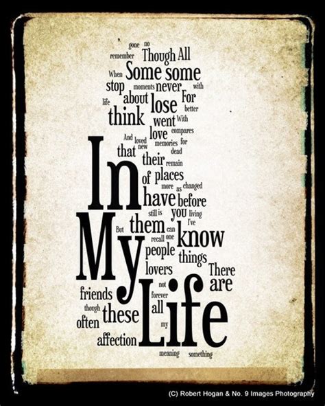 Items similar to In My Life Lyrics - The Beatles Word Art - Word Cloud Art 16x20 Print - Gift ...