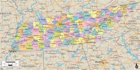 Tennessee Alabama State Line Map - Printable Map