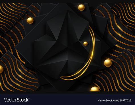 Abstract black and gold background Royalty Free Vector Image