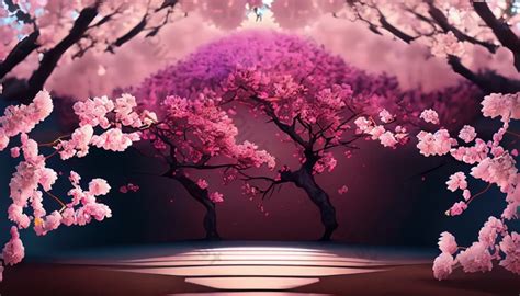 Pink Cherry Blossom Stage Background Backgrounds | JPG Free Download ...