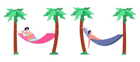 Summer Beach Vacation Vector Hd PNG Images, Beach Hammock Rest Summer Vacation, Man, Sand, Male ...
