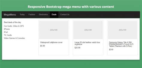 Responsive Bootstrap Mega Menu Code Snippets - OnAirCode