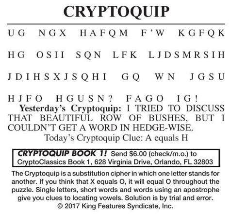 Daily Printable Cryptoquote - Printable Word Searches