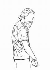 Premium Vector  A Man With Long Hair And Beard Pigtail Doodle sketch template