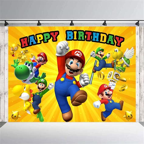 Buy Super Mario Banner Party Supplies Backdrop, Super Mario Background,Super Uncle Bros with ...