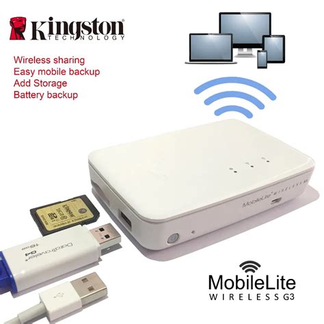 Kingston wireless card reader Multifunction wifi transmitter Wireless data sharing device It can ...