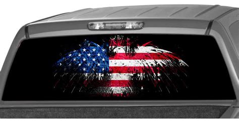 AMERICAN FLAG EAGLE Rear Window Graphic Decal Tint Perf - Etsy