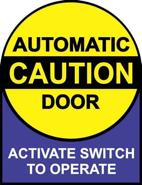 5in x 6.5 Instructions Caution Automatic Door Sticker Vinyl Sign Decal ...