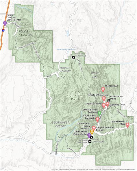 Zion National Park Map - GIS Geography