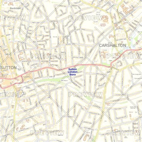 Sutton London Borough Street Wall Map – Map Logic