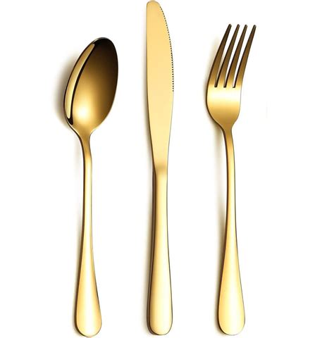 Gold Cutlery Set Of 18 Piece (6 Knives,6 Forks,6 Spoons ) For Decor and Events | Shop Today. Get ...