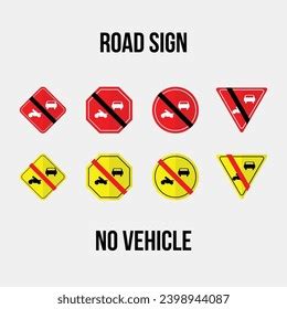 No Vehicle Road Sign Vector Collection Stock Vector (Royalty Free ...