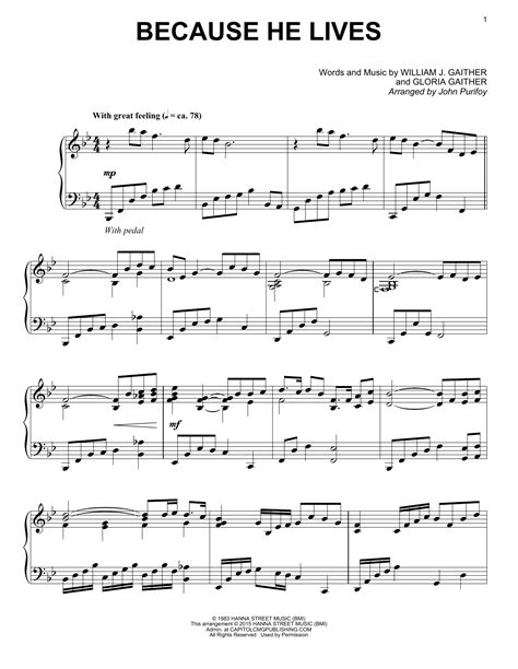 Because He Lives | Sheet Music Direct