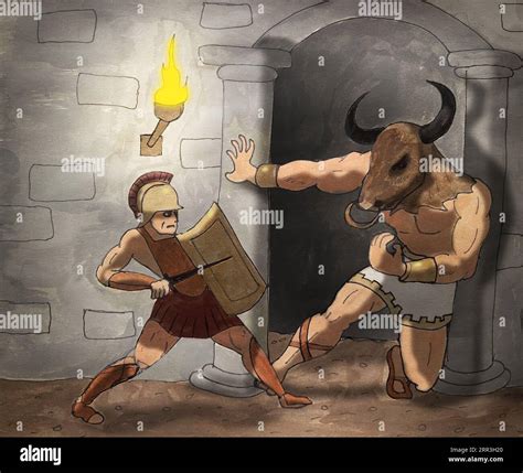 Theseus And The Minotaur Cartoon