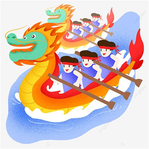 Dragon Boat Racing White Transparent, Dragon Boat Festival Dragon Boat ...