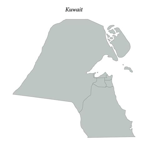 Simple flat Map of Kuwait with borders 35315988 Vector Art at Vecteezy