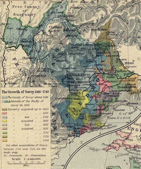 Map of Savoy 1418-1748