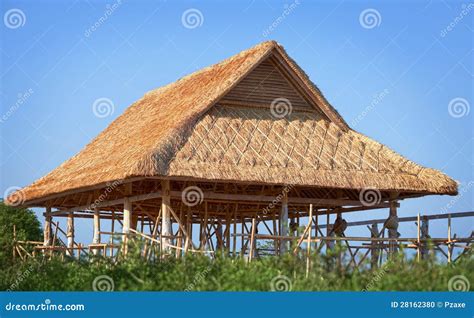 Bamboo Roof Under Construction Stock Photo - Image: 28162380