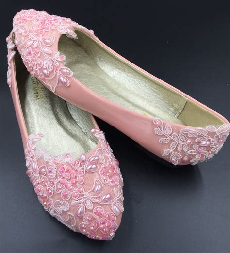 formal pink shoes,pink ballet shoes,blush pink wedding shose,bridal ...