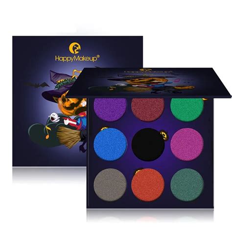 9 Colors Halloween theme Eyeshadow Palette Matte Highlighten Glitter Eye Makeup Waterproof Long ...