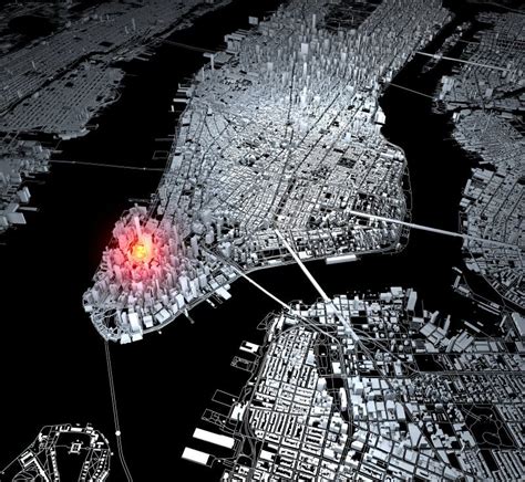 Satellite View of New York City, Map, 3d Buildings. Manhattan. Ground Zero. the World Trade ...