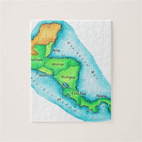 Map of Central America Jigsaw Puzzle | Zazzle.com