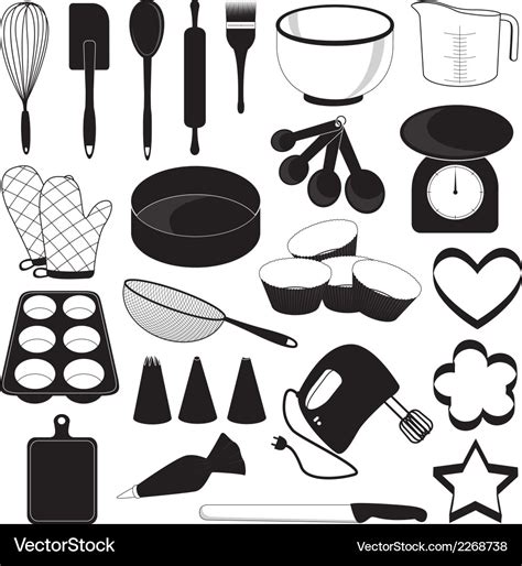 Baking tool icons set Royalty Free Vector Image