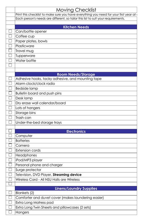 35 Free Moving Checklist Templates