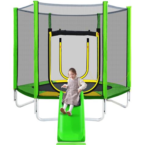 Trampolines Jump Slider Trampoline Slide Wide 3-Step Trampoline Ladder ...