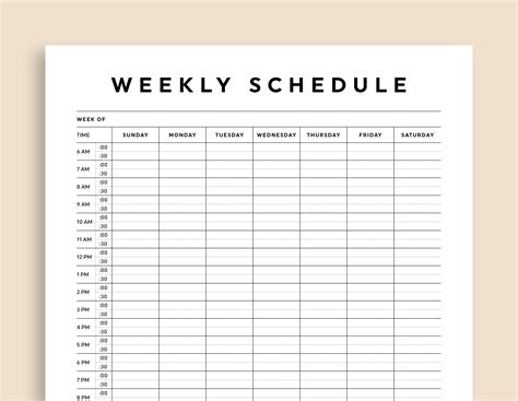 Printable Weekly Schedule Planner