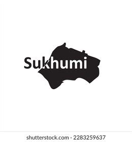 Sukhumi Map Black Lettering Design On Stock Vector (Royalty Free ...