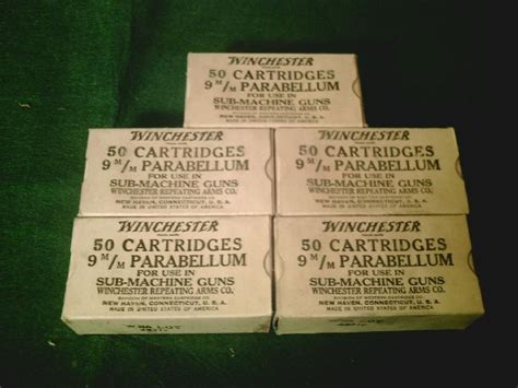 Winchester 9mm sub machine gun ammo 250 rounds