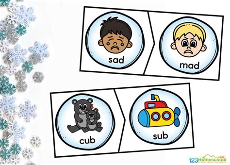 Snowball Rhymes - Match the Rhyming Words Winter Activity