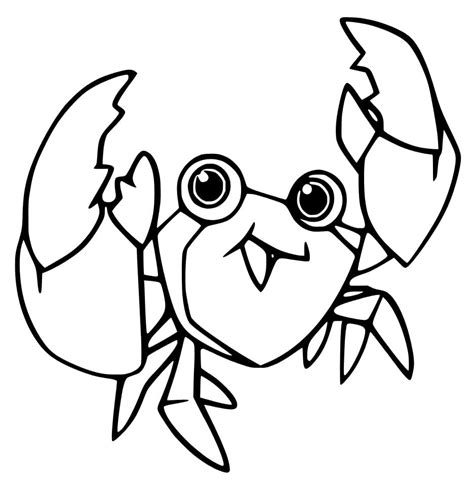 Cute Cartoon Crab coloring page - Download, Print or Color Online for Free