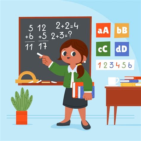 Free Vector | Hand drawn teacher cartoon illustration