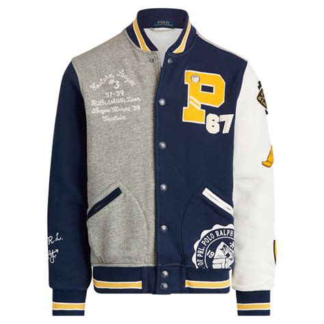 Fleece Letterman Jacket voor Men | Ralph Lauren® BE