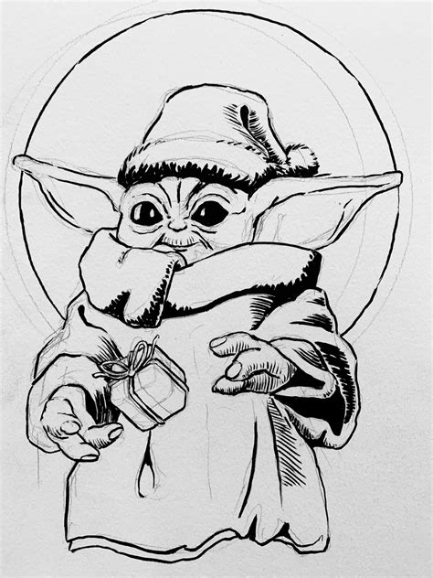 Baby Yoda Printable Coloring Pages