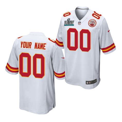 Kansas City Chiefs Custom White Super Bowl LIIV Game Jersey - jerseys2021